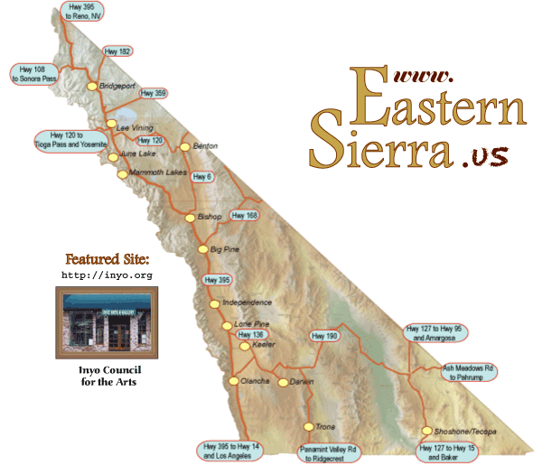 The counties of Inyo and Mono rest in the lap of California, tow of the largest and most sparsely populated counties in CA.